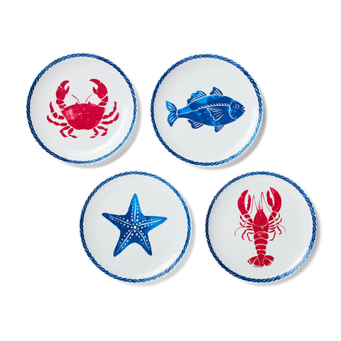 Sur La Table Seaside Melamine Appetizer Plates, Set of 4