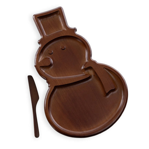 Picnic Time Reversible Snowman Sectioned Serving Tray with Knife