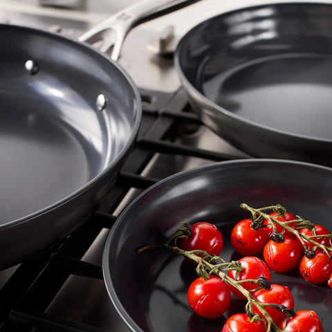 Zwilling Motion Hard-Anodized Ceramic Nonstick Skillet Set, 8", 10", & 12"