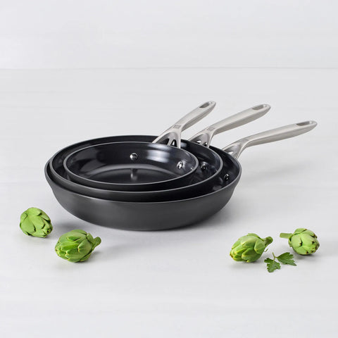 Zwilling Motion Hard-Anodized Ceramic Nonstick Skillet Set, 8", 10", & 12"