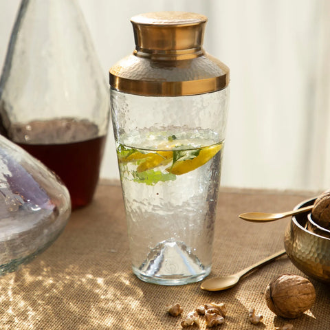 Collective Home Pebbled Glass Cocktail Shaker