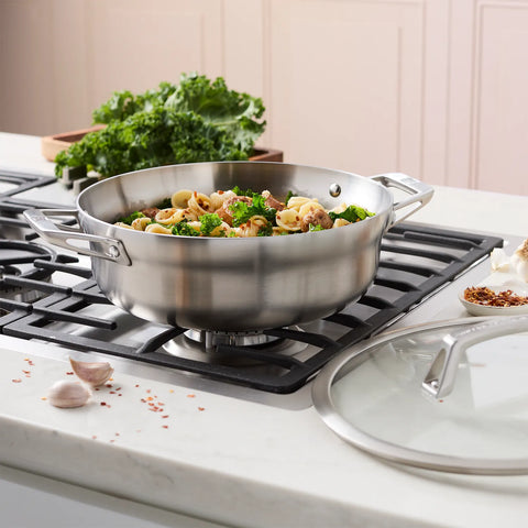 Zwilling Motion Stainless Steel Chef's Pan with Lid, 4 qt.