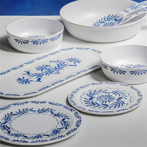 Tar Hong Azul Melamine Dinner Plates, Set of 6