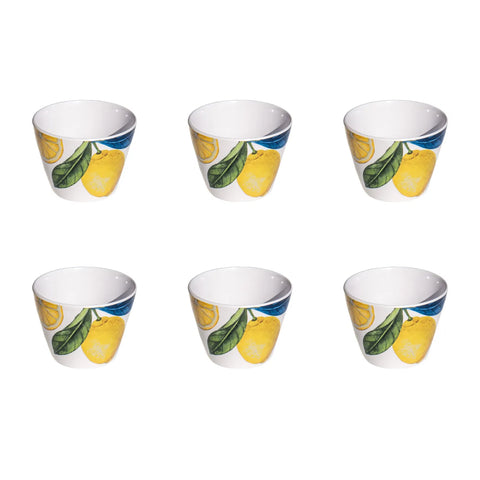 Tar Hong Lemon Orchard Melamine Dip Bowls, Set of 6