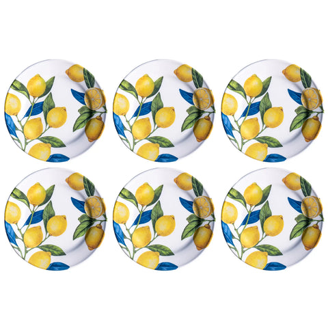 Tar Hong Lemon Orchard Melamine Dinner Plates, Set of 6