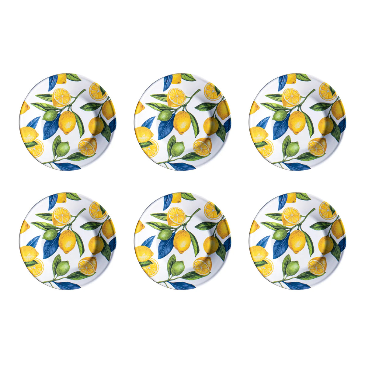 Tar Hong Lemon Orchard Melamine Salad Plates, Set of 6