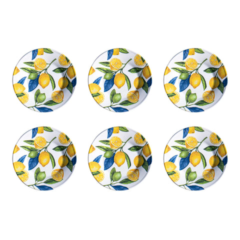 Tar Hong Lemon Orchard Melamine Salad Plates, Set of 6