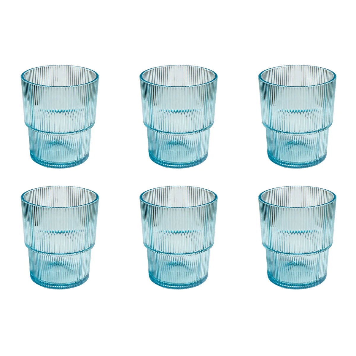 Tar Hong Ribbed Double Old-Fashioned Acrylic Glasses, Set of 6