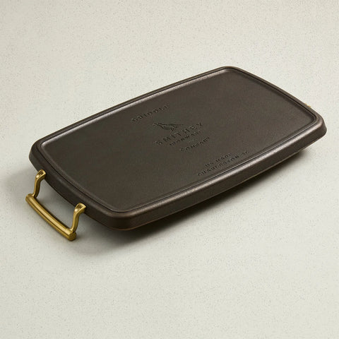 Smithey Polished Cast Iron Double Burner Griddle, 18"x12"