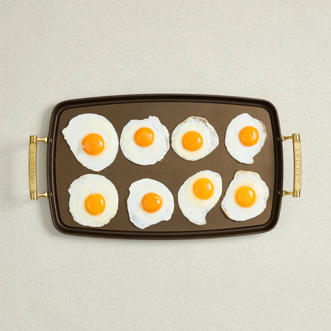 Smithey Polished Cast Iron Double Burner Griddle, 18"x12"