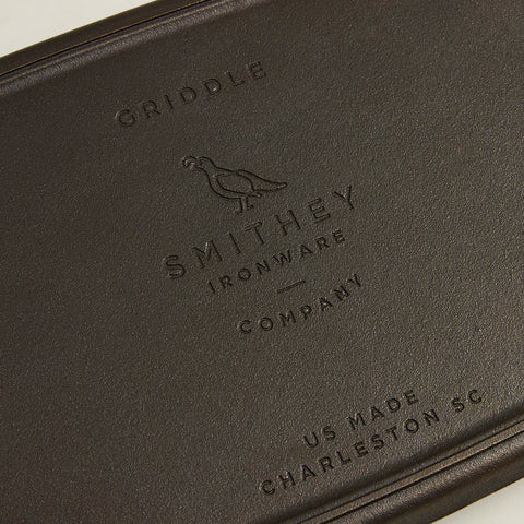 Smithey Polished Cast Iron Double Burner Griddle, 18"x12"