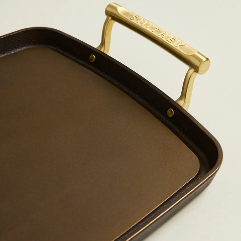 Smithey Polished Cast Iron Double Burner Griddle, 18"x12"