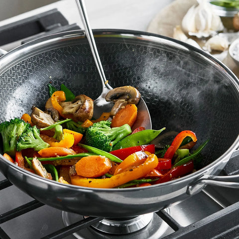 GreenPan Spectra Thermobond Hybrid Ceramic Nonstick Wok with Lid, 12"