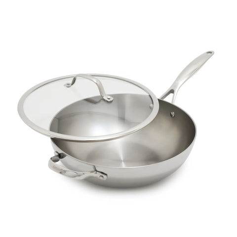 GreenPan Valencia Pro 3-Ply Stainless Steel Wok with Lid, 12"