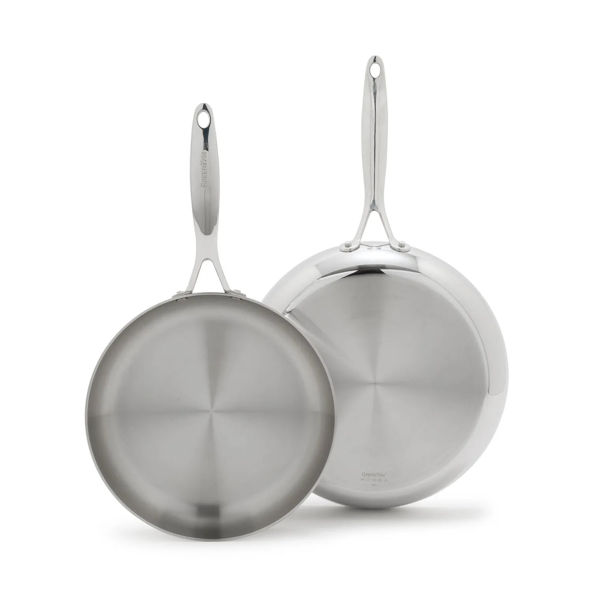 GreenPan Valencia Pro 3-Ply Stainless Steel Skillet Set, 10" & 12"