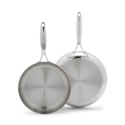 GreenPan Valencia Pro 3-Ply Stainless Steel Skillet Set, 10" & 12"